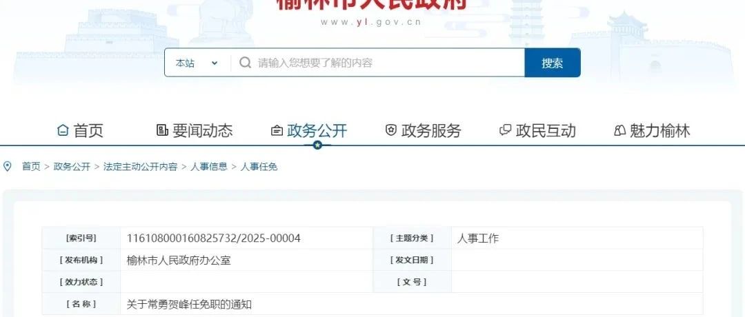 陜西榆林市委最新任免及其背后的故事